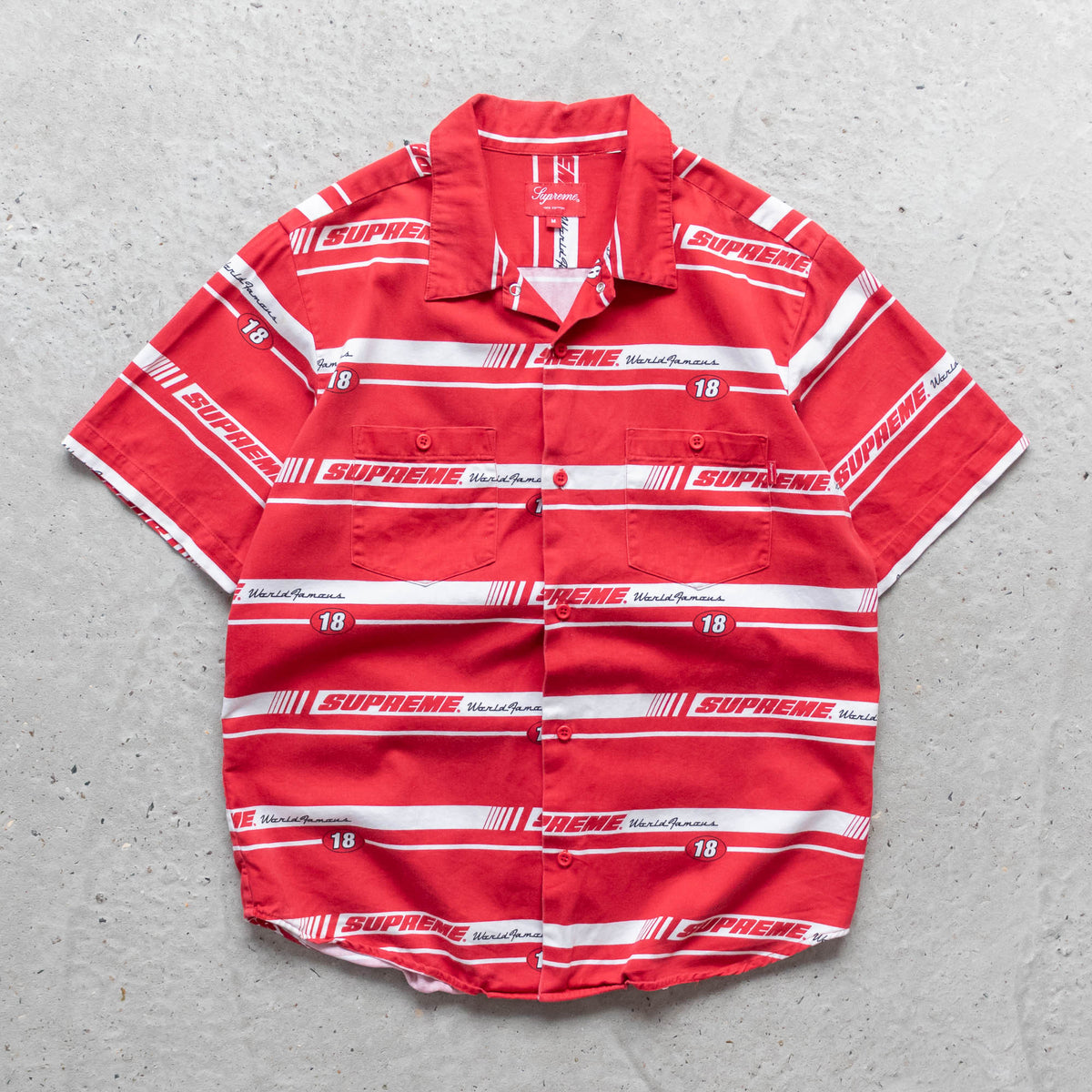 Supreme Striped Racing Work Shirt - FW18 (M)