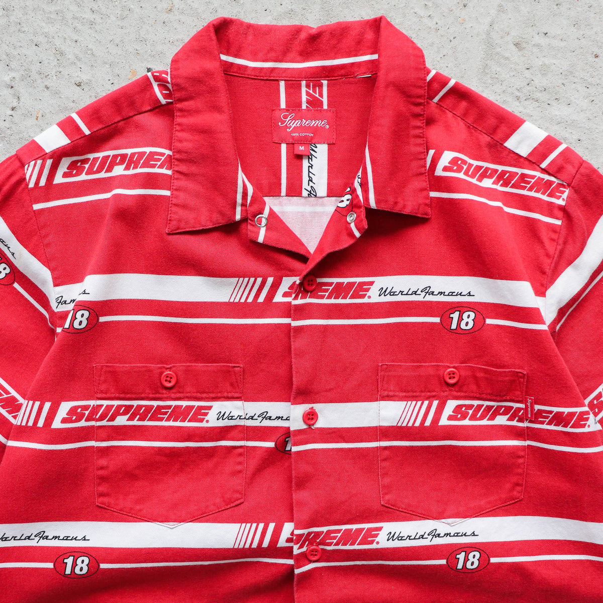 Supreme Striped Racing Work Shirt - FW18 (M)