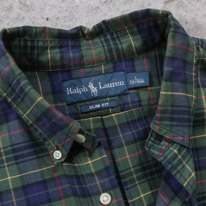 Polo Ralph Lauren Plaid Button Up Shirt - 90s (L)