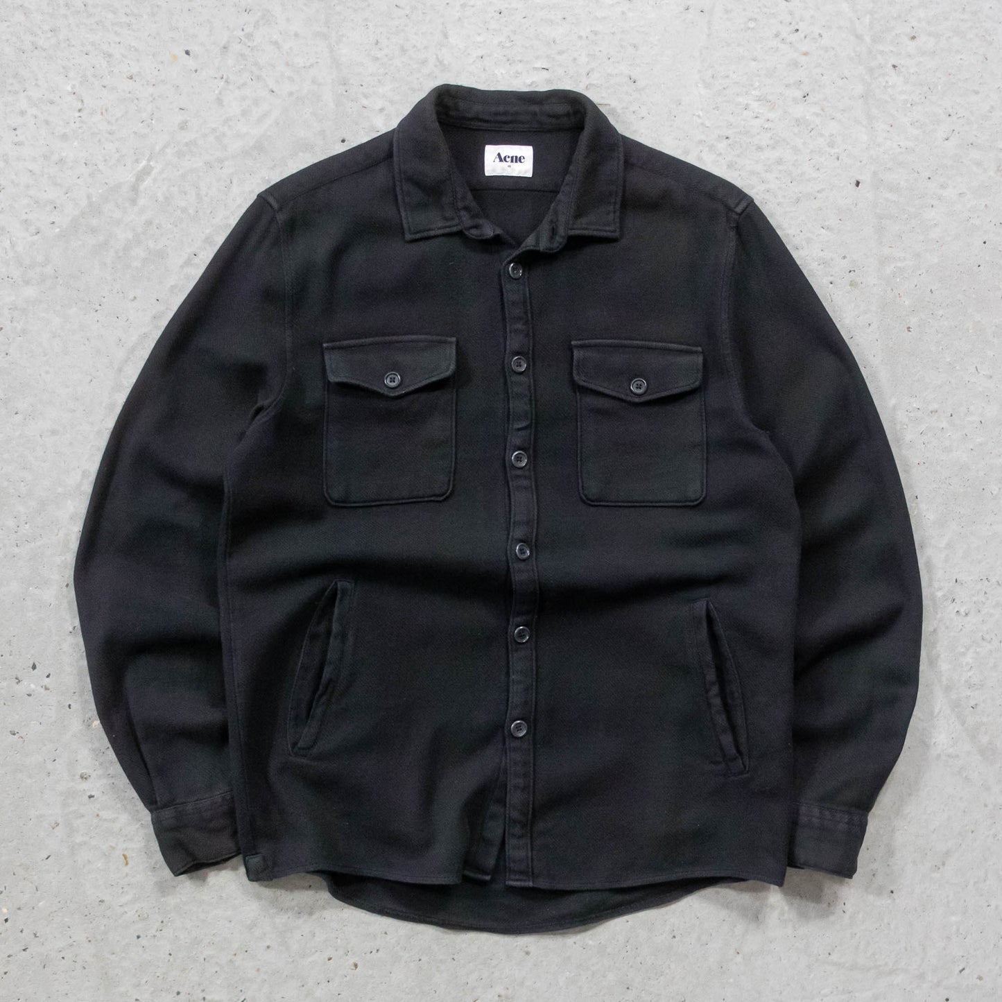 Acne Studios Tonal Plaid Flannel Utility Overshirt - M