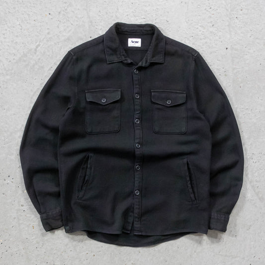 Acne Studios Tonal Plaid Flannel Utility Overshirt - M