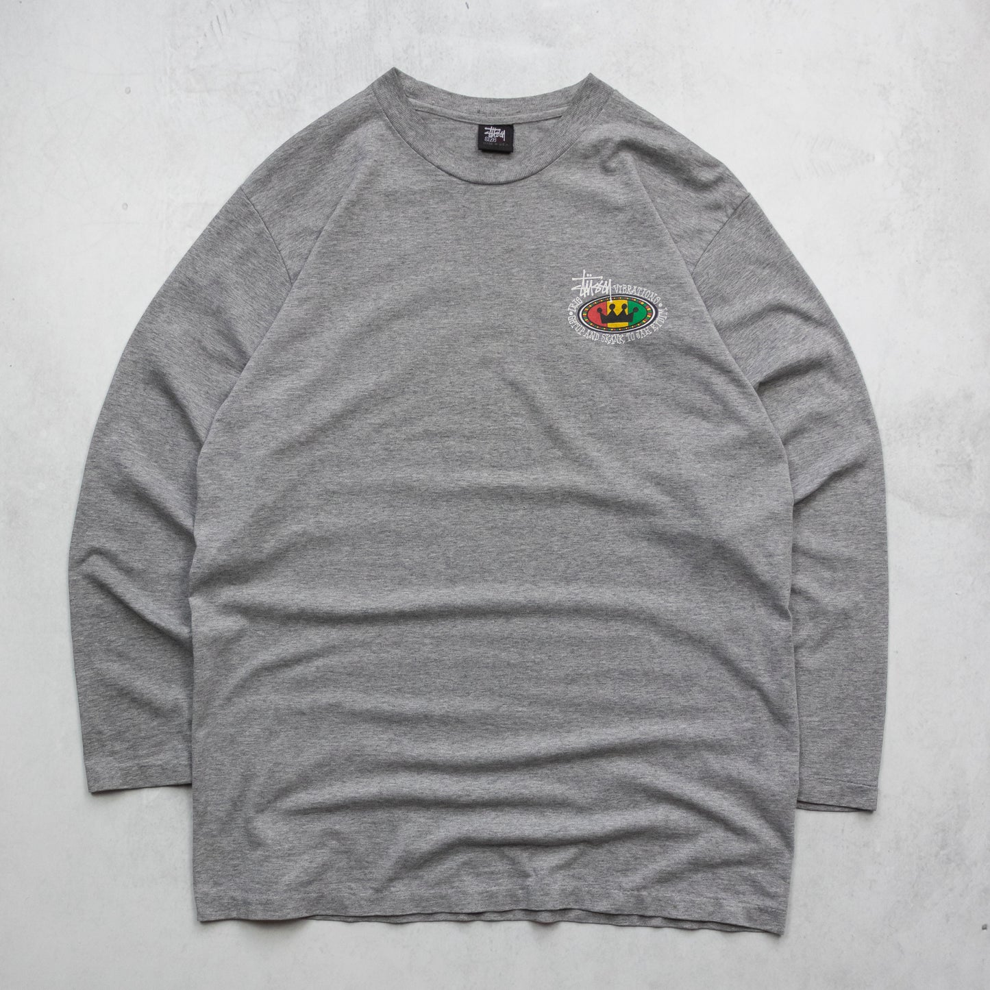 Vintage 90s Stussy Irie Rasta Longsleeve Tee - L