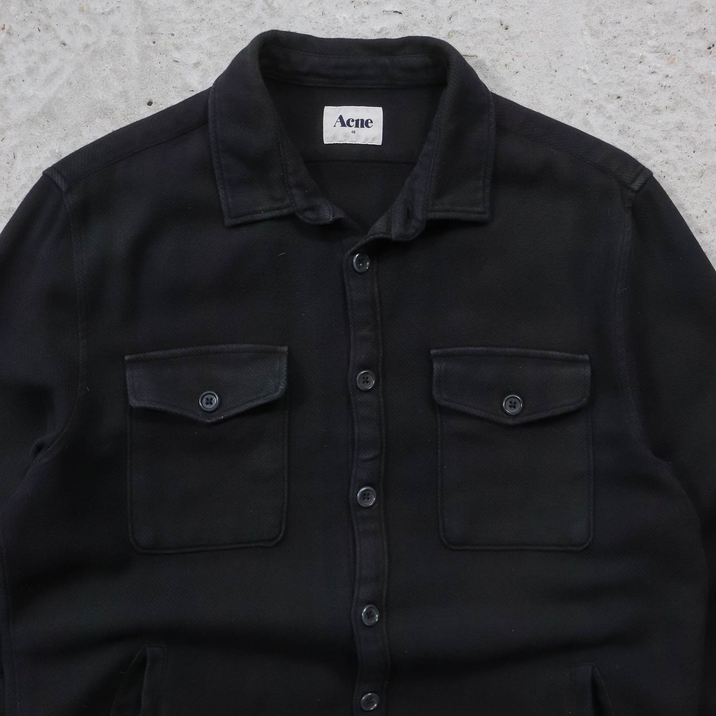 Acne Studios Tonal Plaid Flannel Utility Overshirt - M