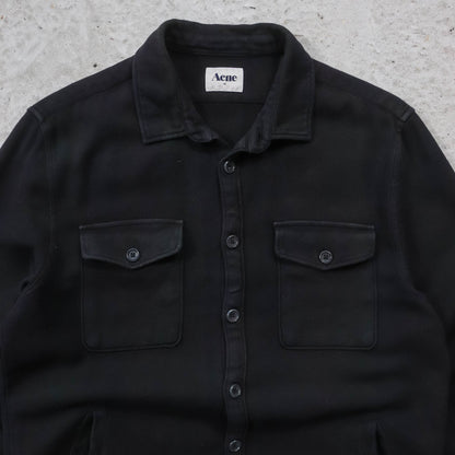 Acne Studios Tonal Plaid Flannel Utility Overshirt - M