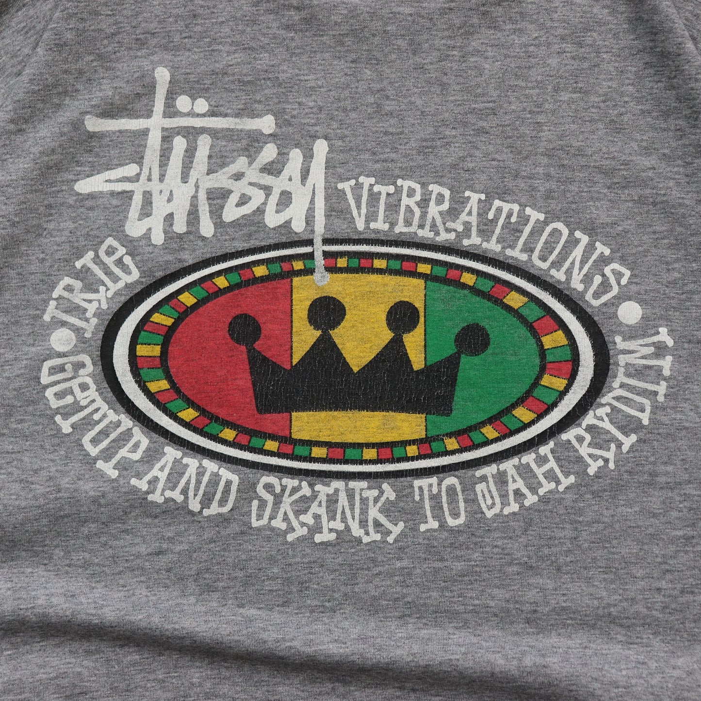 Vintage 90s Stussy Irie Rasta Longsleeve Tee - L