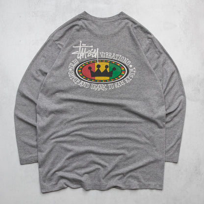 Vintage 90s Stussy Irie Rasta Longsleeve Tee - L