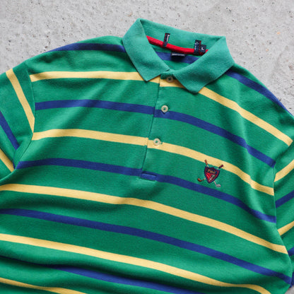 Polo Ralph Lauren Golf Crest Striped Polo Shirt – 90s (L)