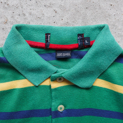 Polo Ralph Lauren Golf Crest Striped Polo Shirt – 90s (L)