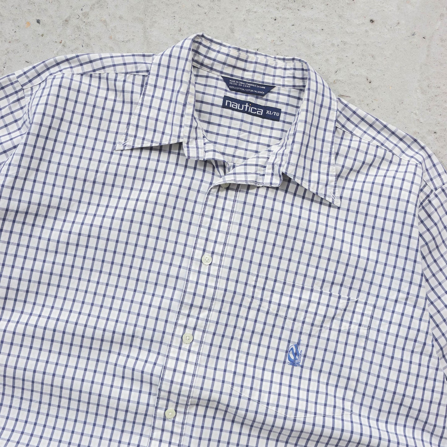 Nautica Plaid Button Up Shirt - 90s (XL)