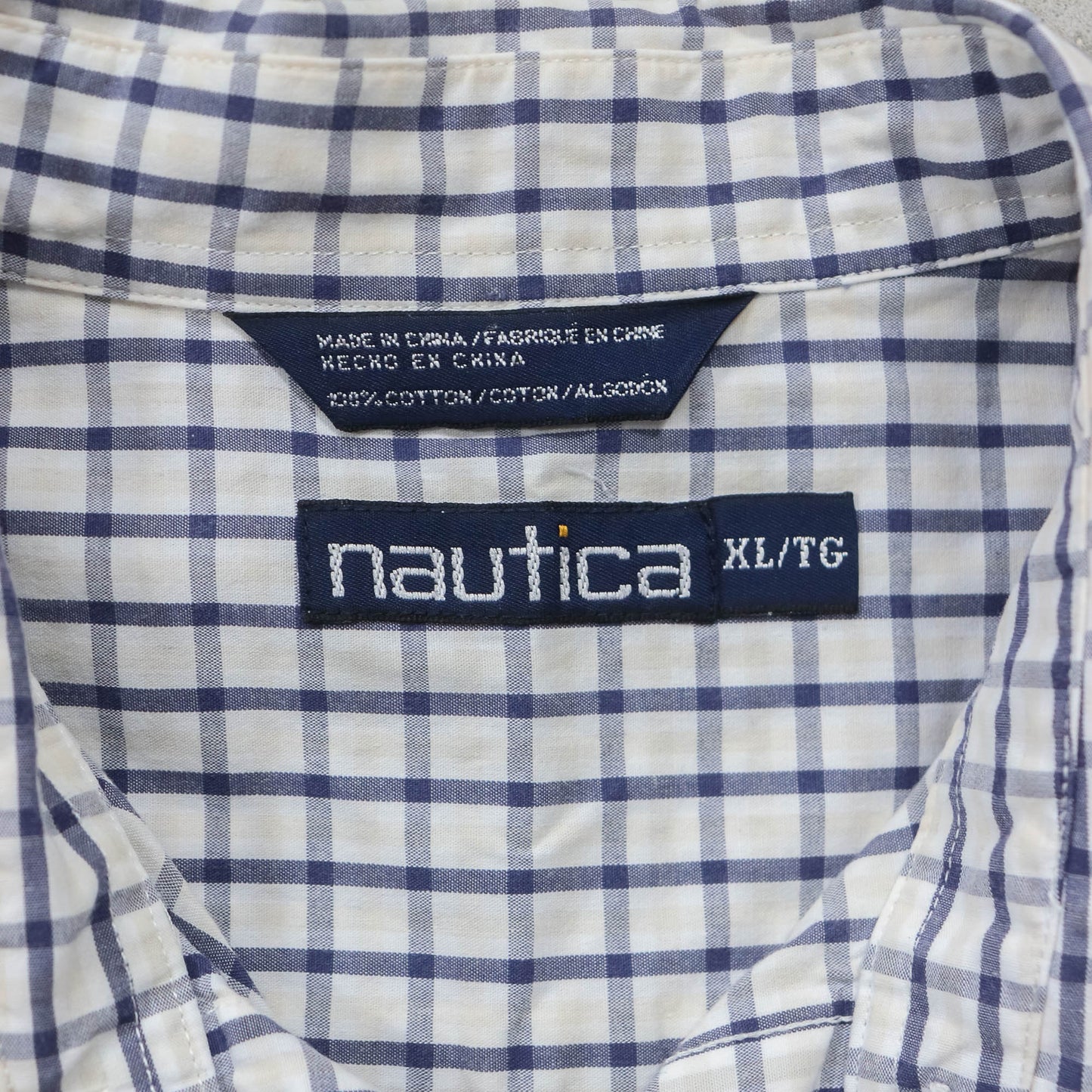 Nautica Plaid Button Up Shirt - 90s (XL)