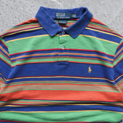 Polo Ralph Lauren Multicolour Striped Polo Shirt – 2000s (L)