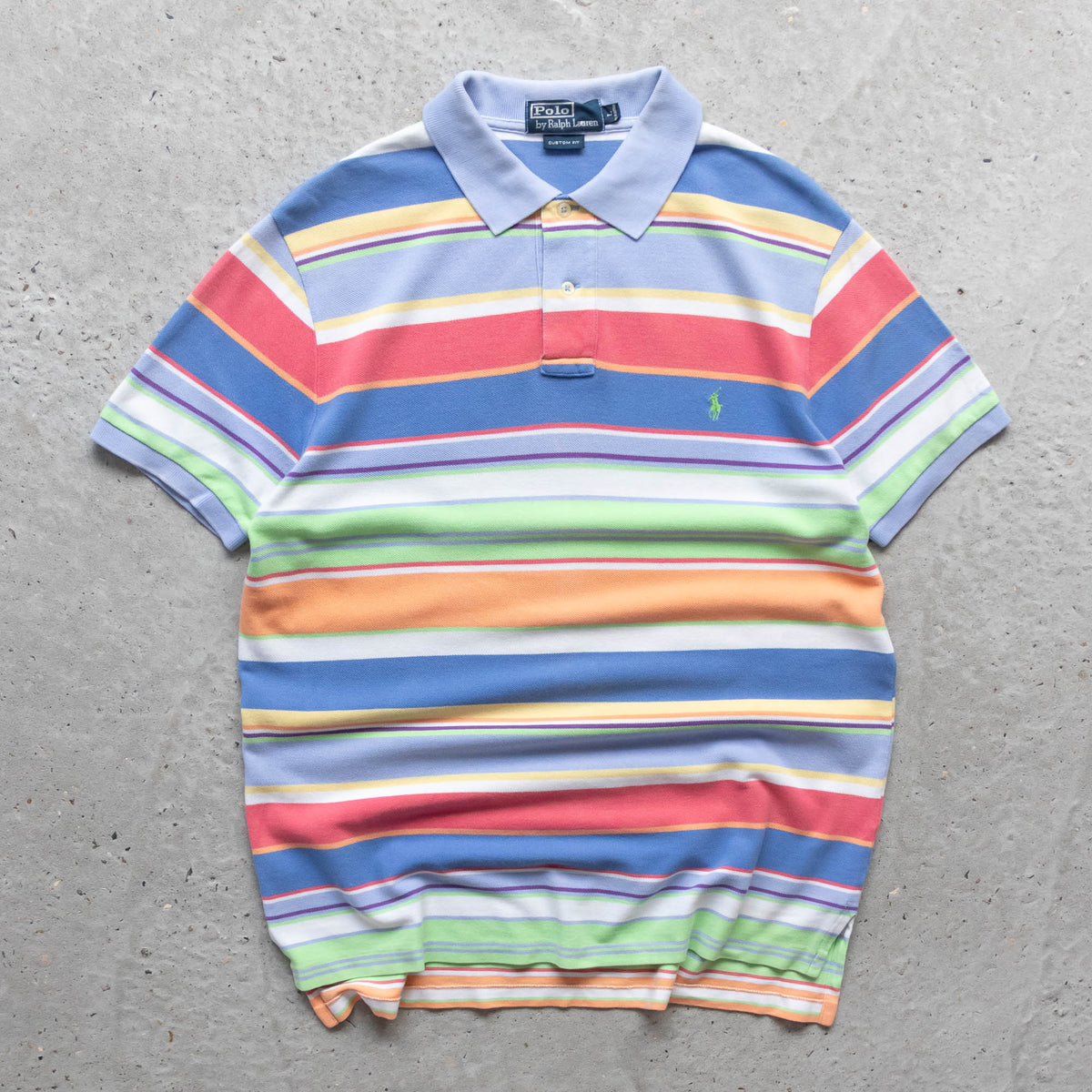 Polo Ralph Lauren Pastel Striped Polo Shirt – 2000s (L)