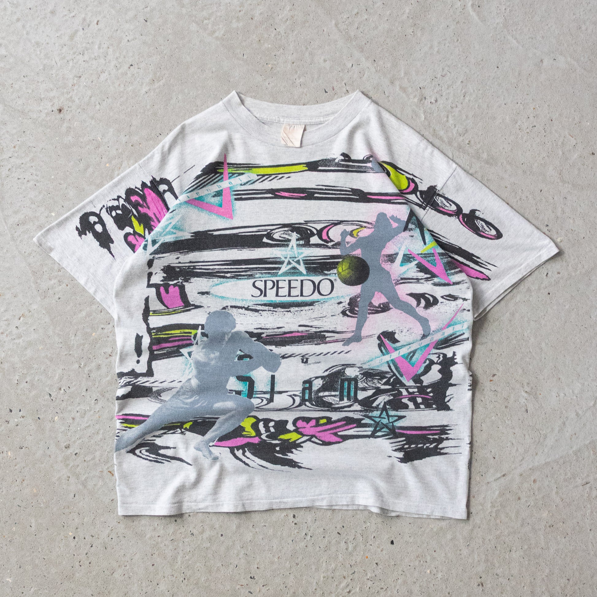 Vintage 90s Speedo Volleyball AOP Tee - L - AL Vintage