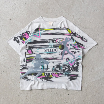 Vintage 90s Speedo Volleyball AOP Tee - L - AL Vintage