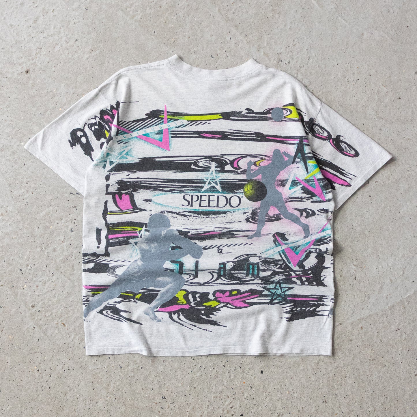 Vintage 90s Speedo Volleyball AOP Tee - L - AL Vintage