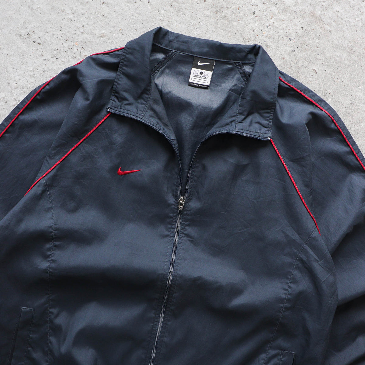 Nike Mini Swoosh Piped Windbreaker Jacket – 2000s (L)