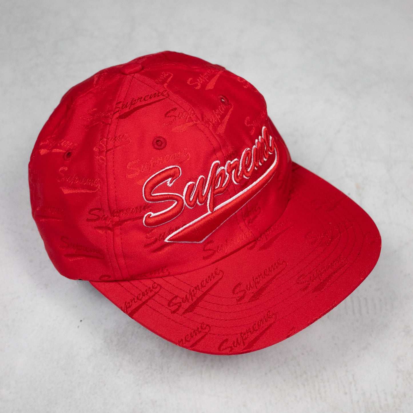 Supreme Jacquard Logo 6-Panel Hat - OS