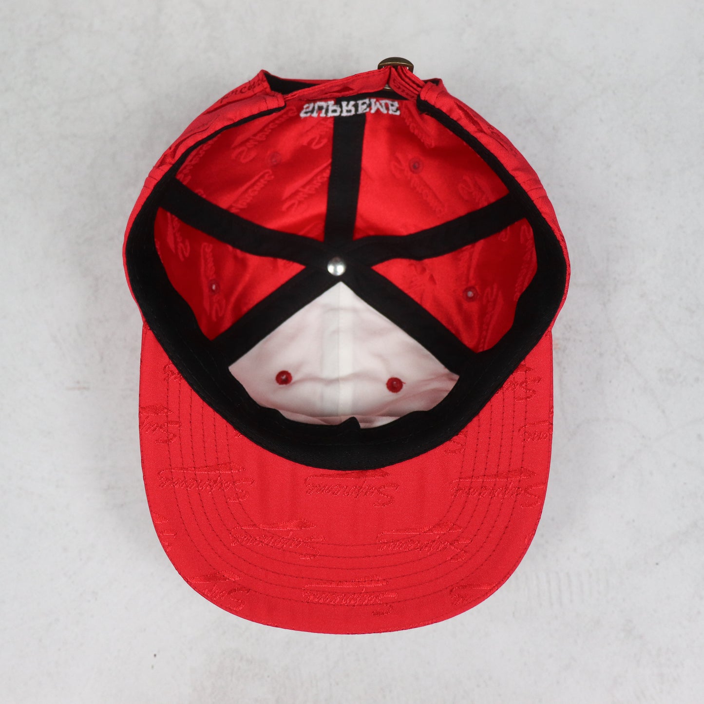 Supreme Jacquard Logo 6-Panel Hat - OS