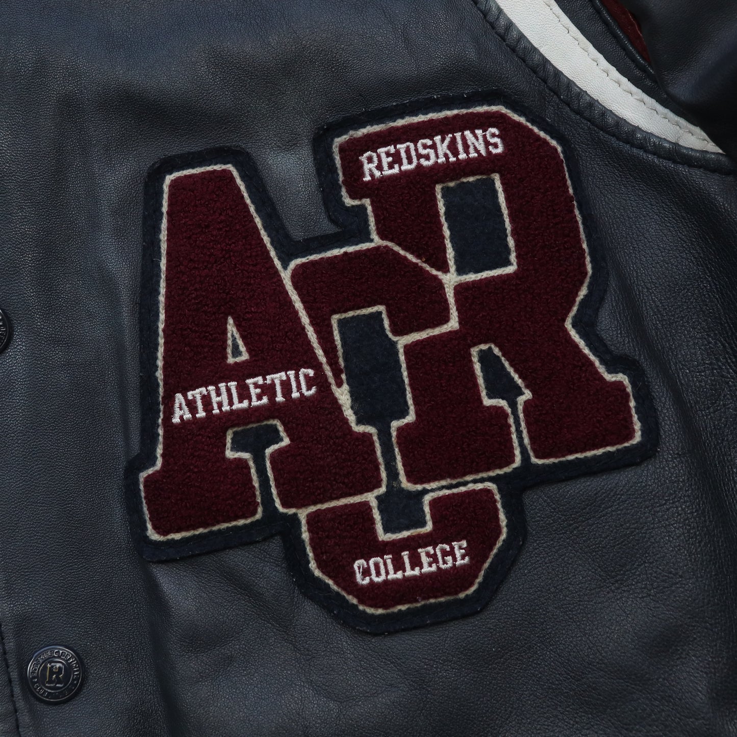 Vintage 2000s Redskins Leather Varsity Jacket - L