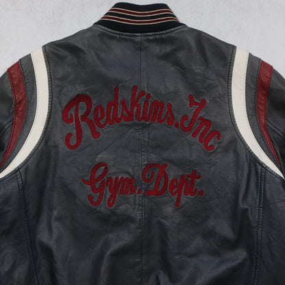 Vintage 2000s Redskins Leather Varsity Jacket - L