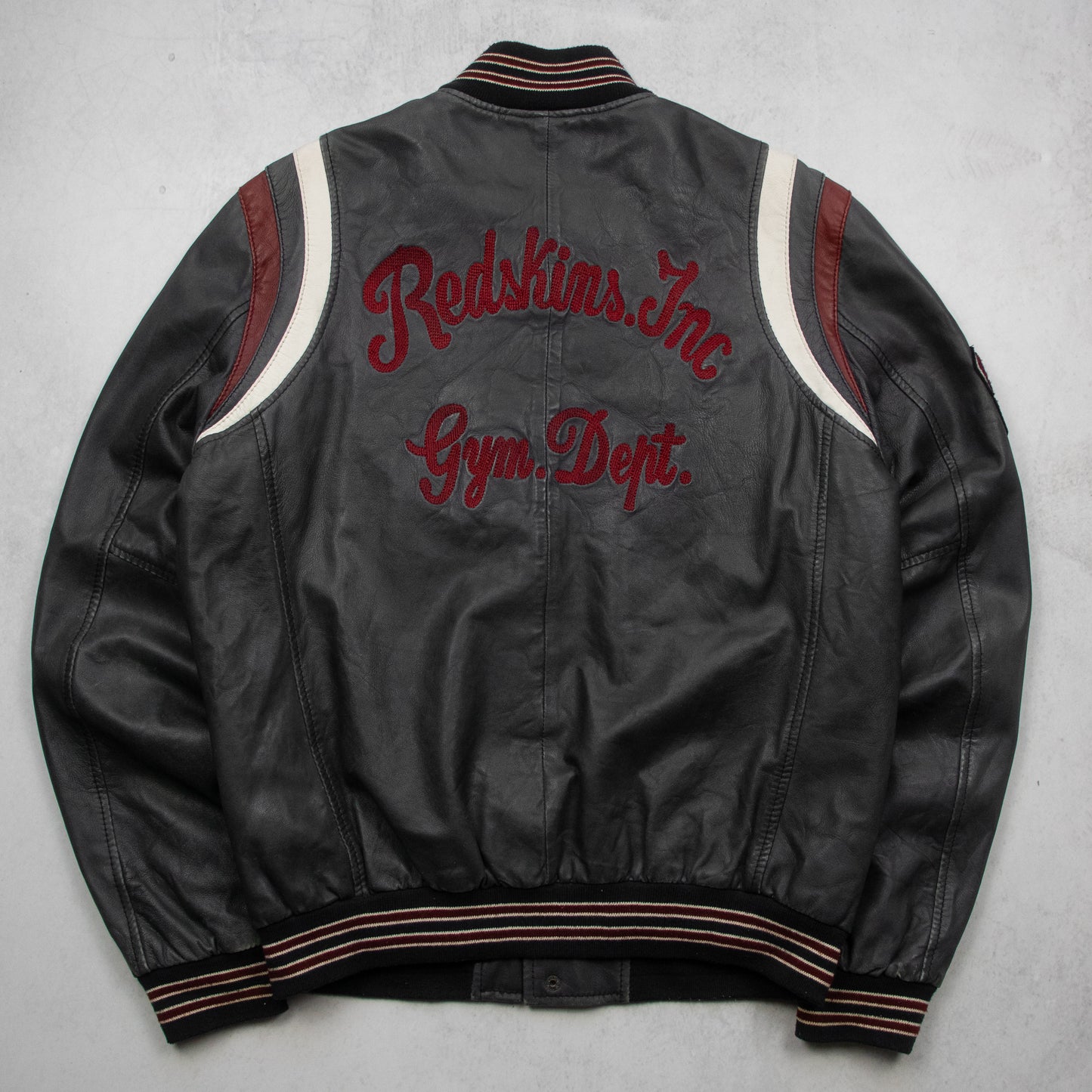 Vintage 2000s Redskins Leather Varsity Jacket - L