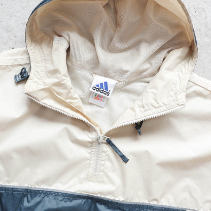 Adidas 1/4 Zip Hooded Anorak Jacket – 90s (L)