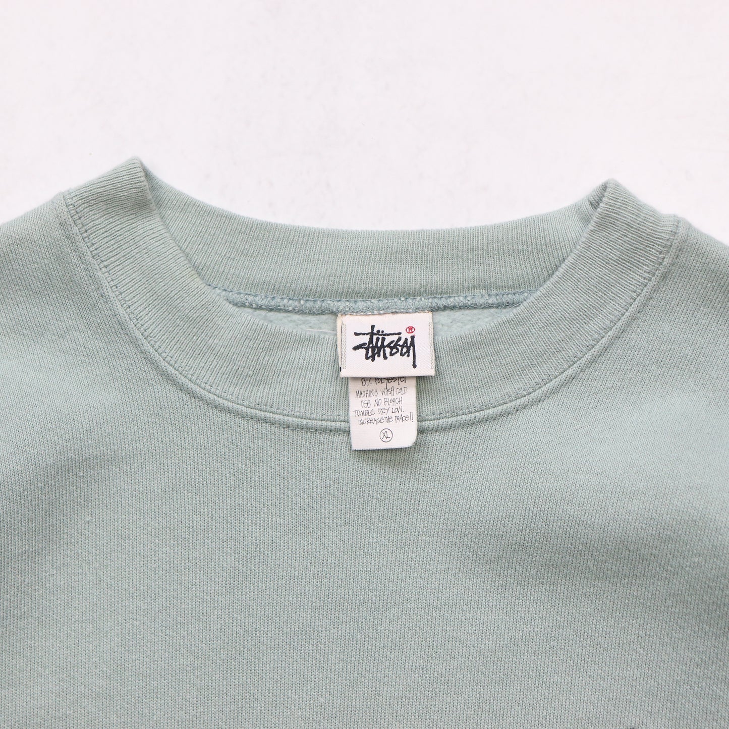 Vintage 90s Stussy Embroidered Logo Sage Sweatshirt - XL
