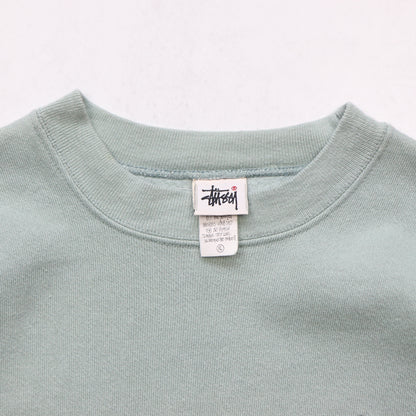 Vintage 90s Stussy Embroidered Logo Sage Sweatshirt - XL
