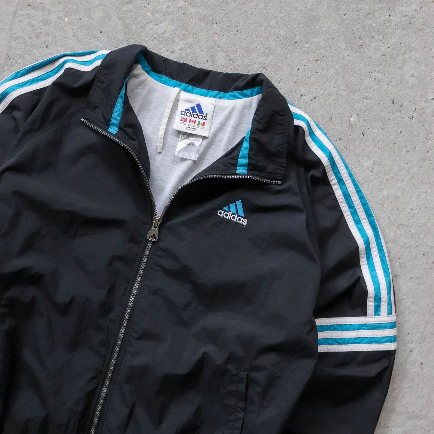 Adidas 3-Stripe Windbreaker Jacket - 90s (L)