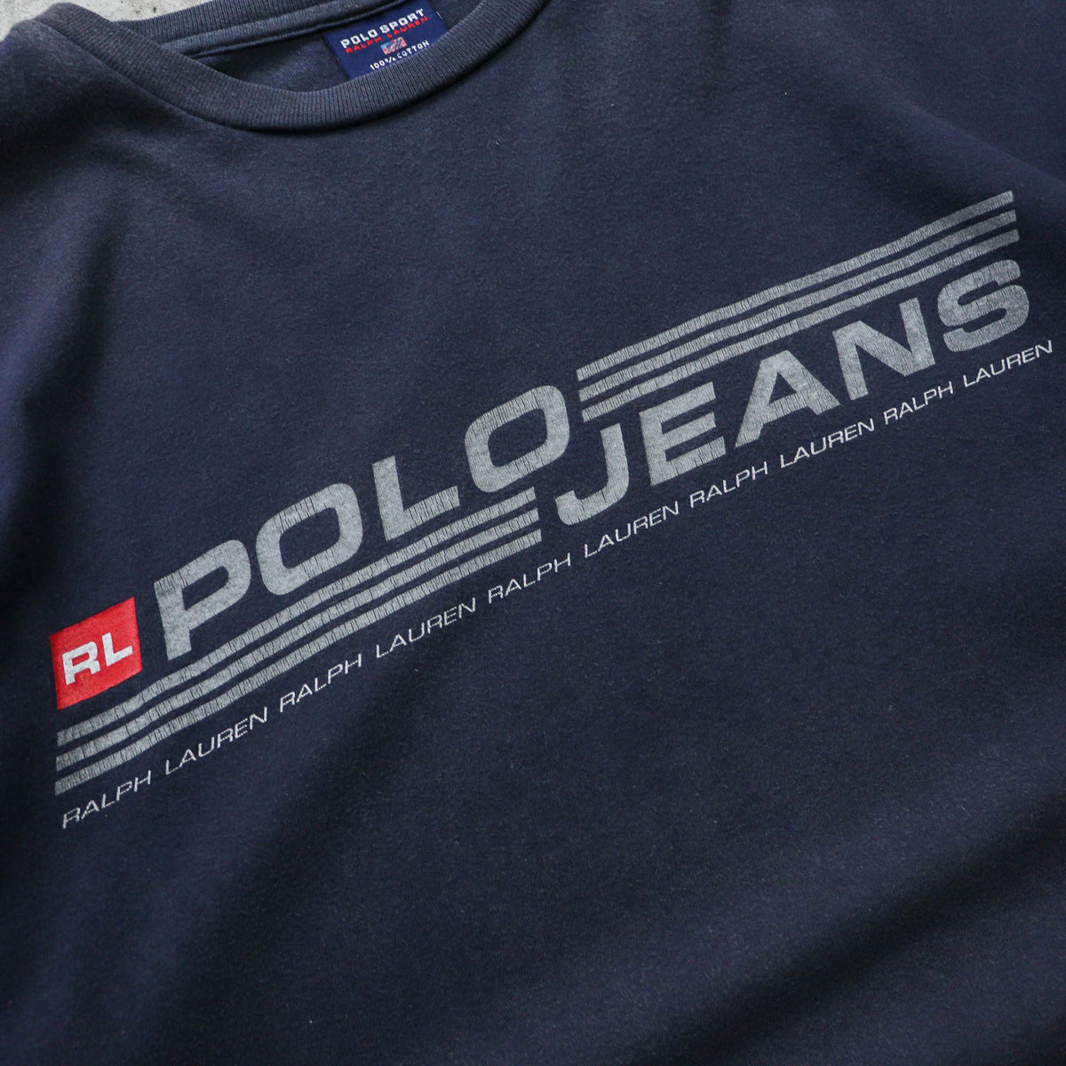 Polo Jeans Co Ralph Lauren Spellout Tee - 90s (XL)