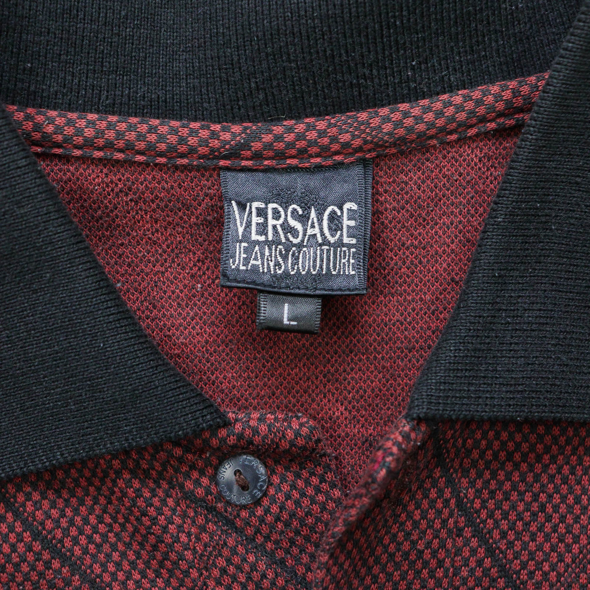Versace Jeans Couture Textured Polo Shirt – 90s (L)