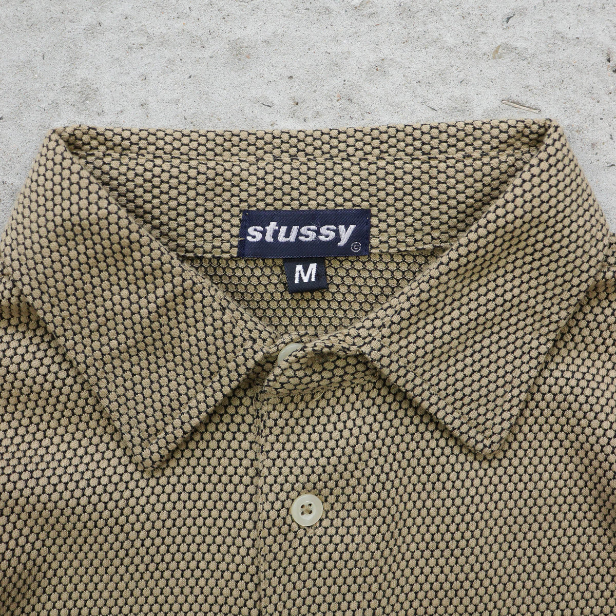 Stussy Textured Knit Polo Shirt – 90s (M)