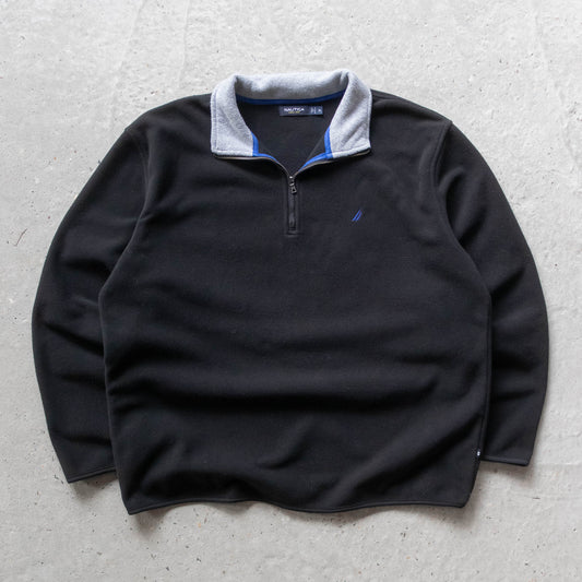Nautica Embroidered Logo 1/4 Zip Fleece Pullover - 2000s (XL)
