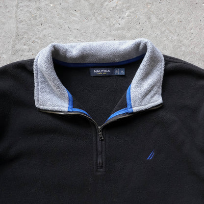 Nautica Embroidered Logo 1/4 Zip Fleece Pullover - 2000s (XL)