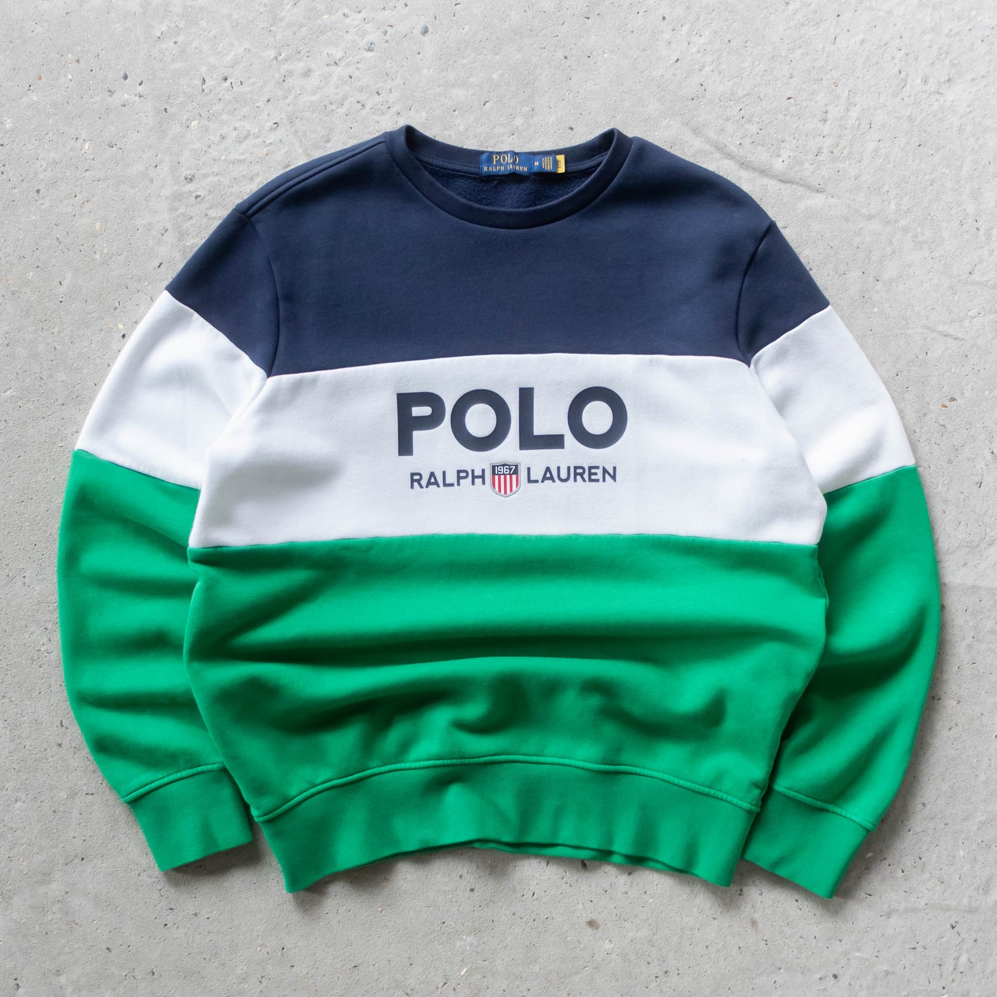 Polo Ralph Lauren Spellout Panelled Sweatshirt - 2000s (M)