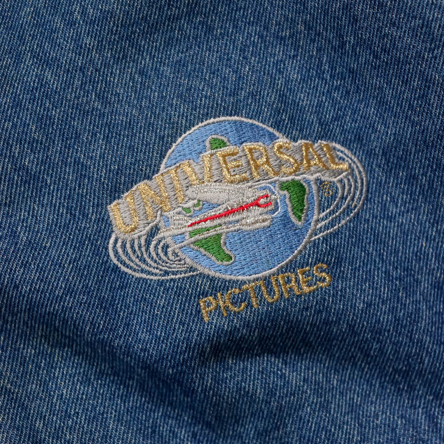 Universal Pictures Quilted Denim Varsity Jacket - 90s (L)