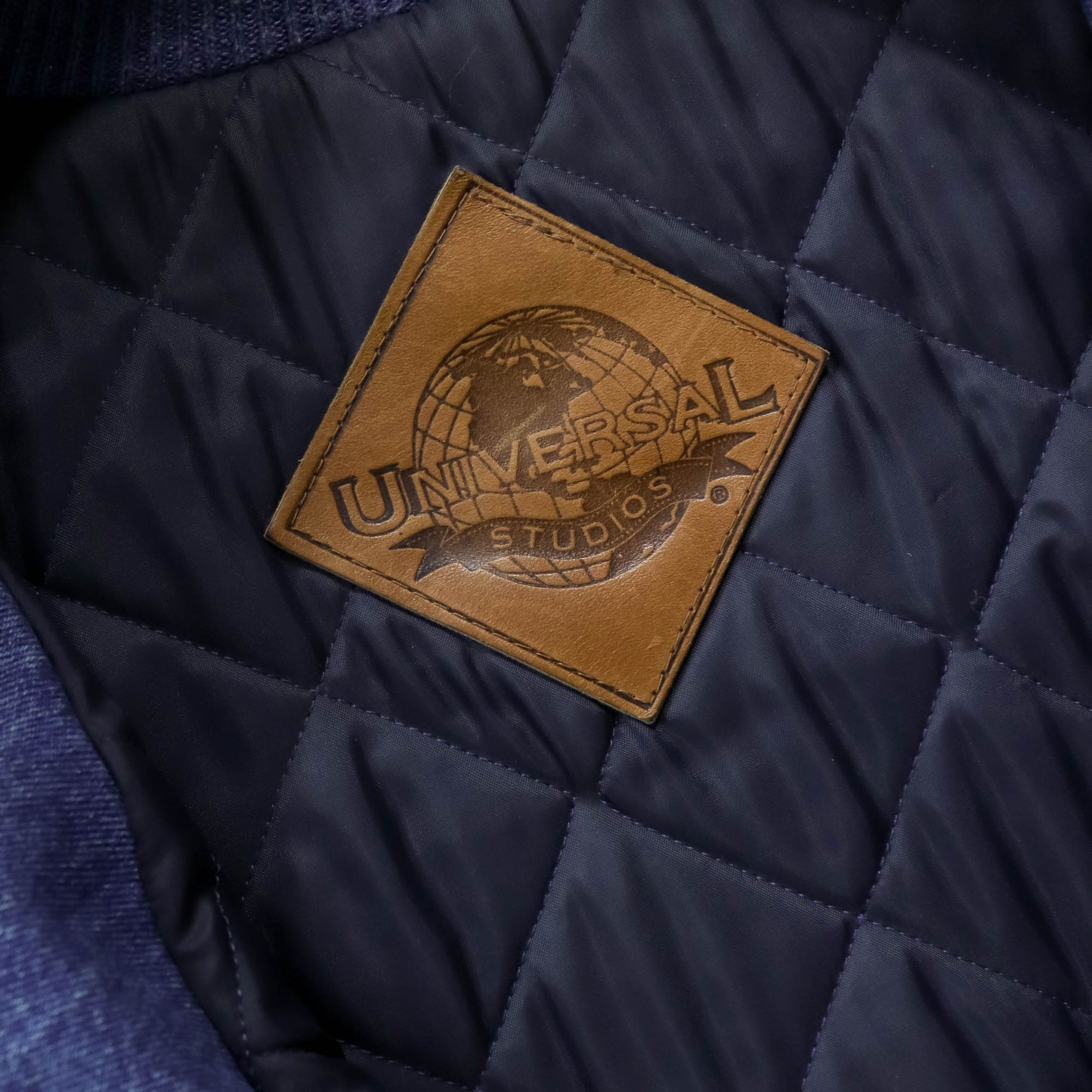 Universal Pictures Quilted Denim Varsity Jacket - 90s (L)