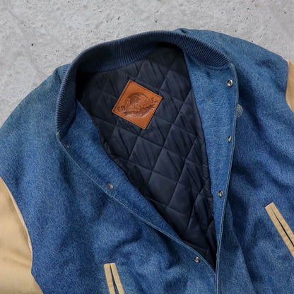 Universal Pictures Quilted Denim Varsity Jacket - 90s (L)