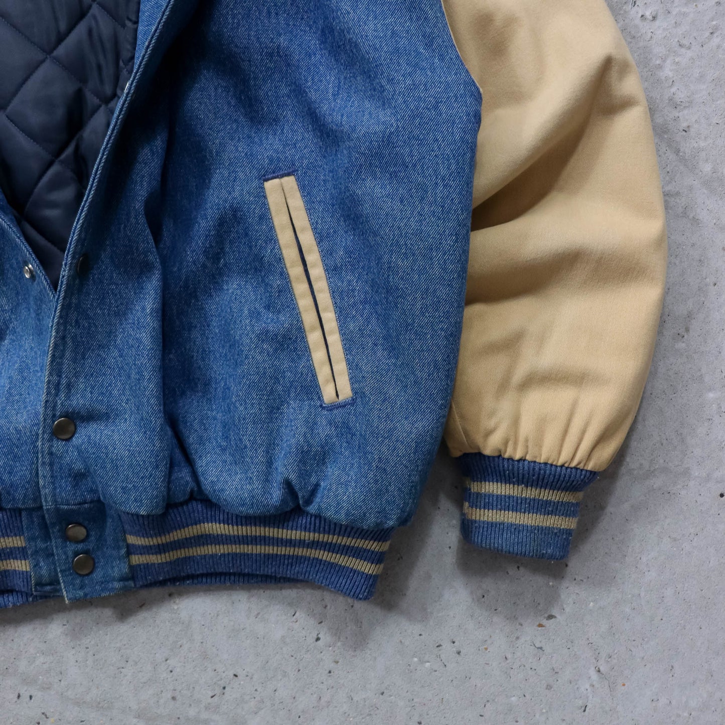 Universal Pictures Quilted Denim Varsity Jacket - 90s (L)