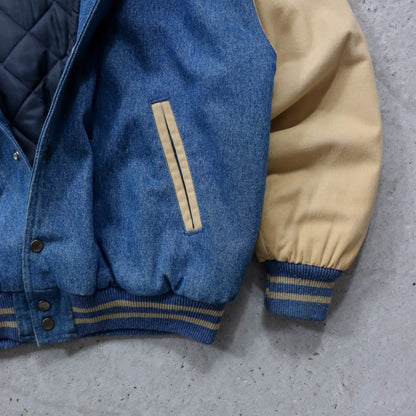 Universal Pictures Quilted Denim Varsity Jacket - 90s (L)