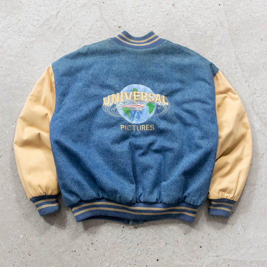 Universal Pictures Quilted Denim Varsity Jacket - 90s (L)