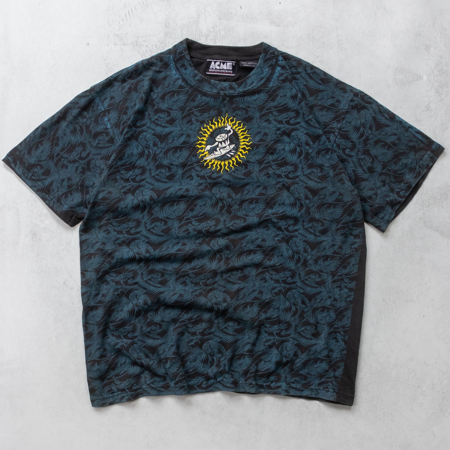 Vintage 90s Triple J All Over Print Surf Tee - XL