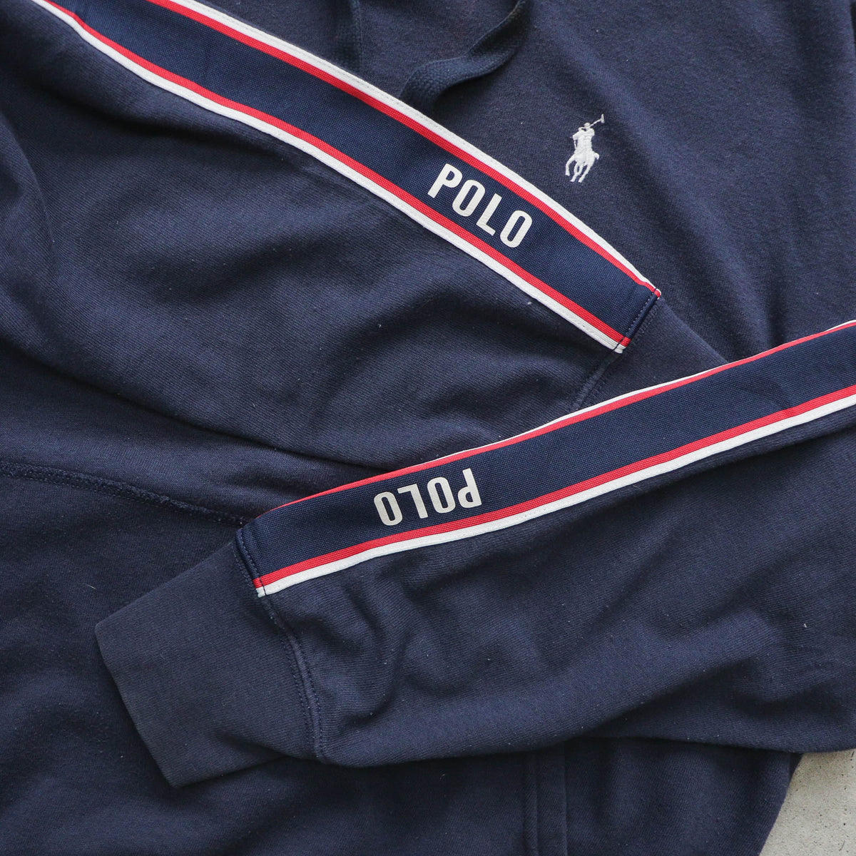 Polo Ralph Lauren Taped Seam Spellout Hoodie – 2000s (M)