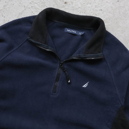 Nautica Embroidered 1/4 Zip Fleece Pullover - 2000s (L)