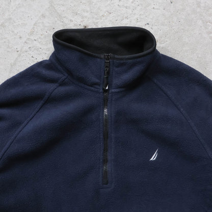Nautica Embroidered 1/4 Zip Fleece Pullover - 2000s (L)