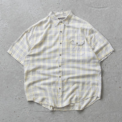 Vintage 90s Rusty Plaid Button Up Shirt - L