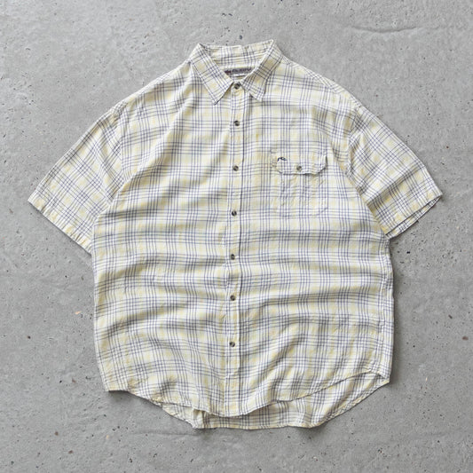 Vintage 90s Rusty Plaid Button Up Shirt - L