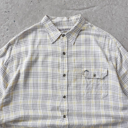 Vintage 90s Rusty Plaid Button Up Shirt - L