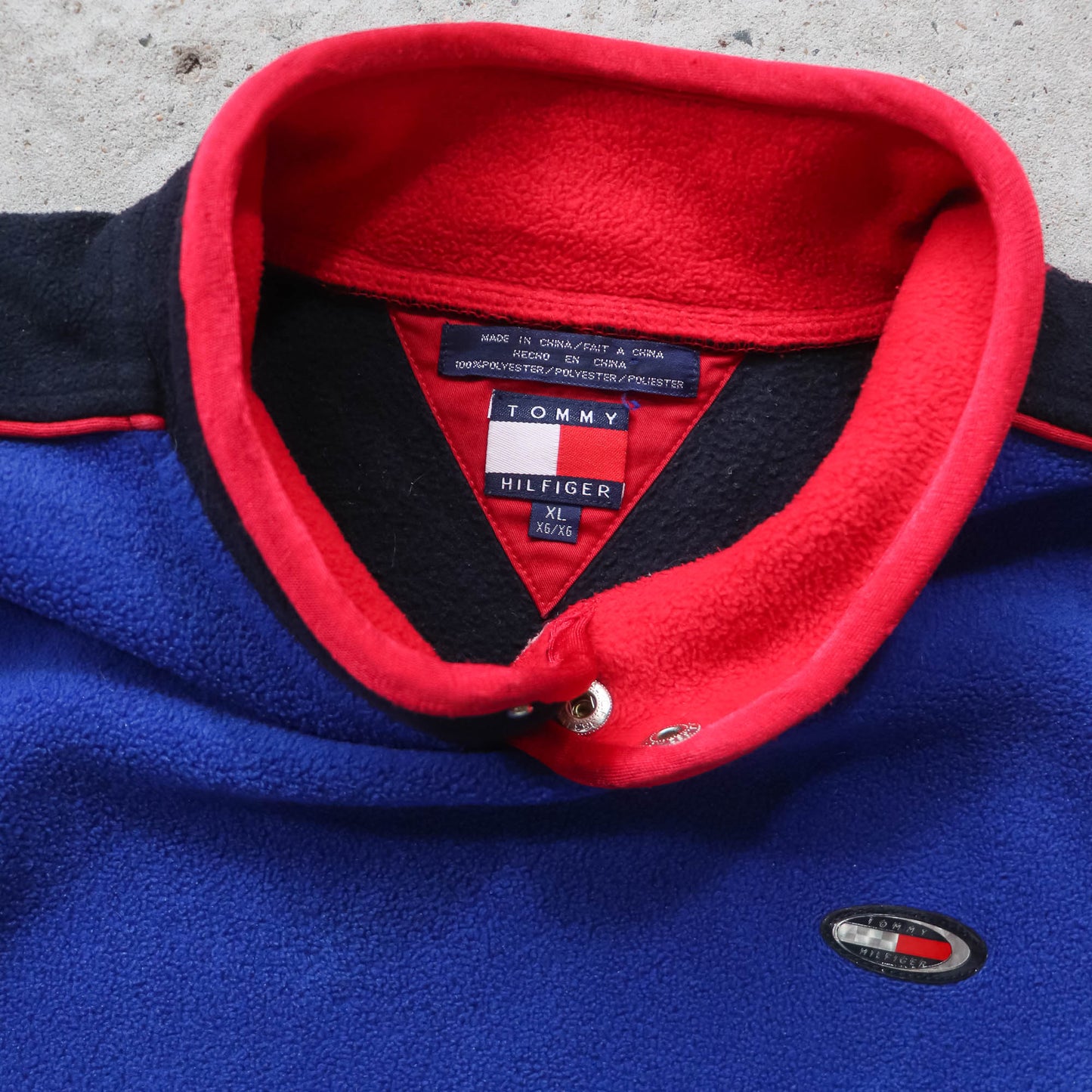 Tommy Hilfiger Colourblock Fleece Pullover - 90s (L)