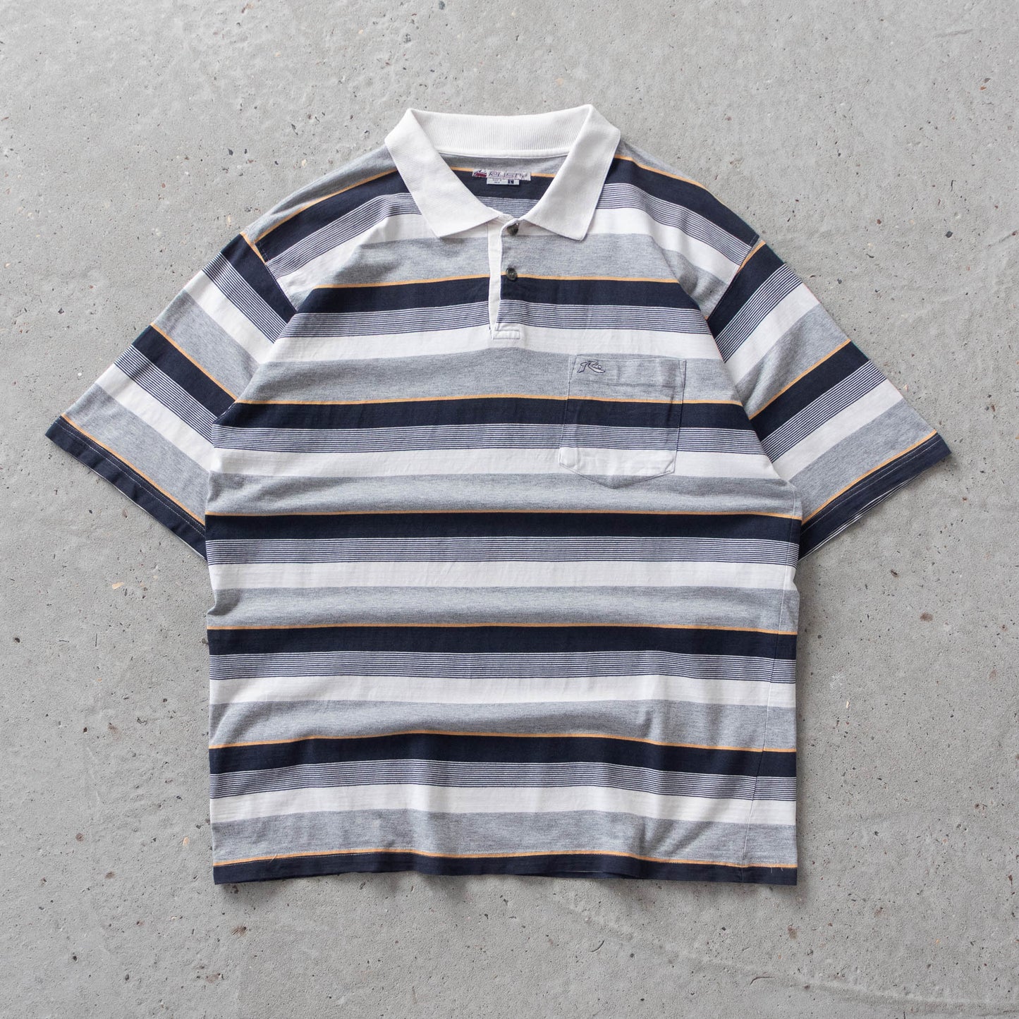 Vintage 90s Rusty Striped Polo Shirt - L
